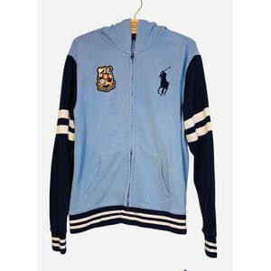 Polo Ralph Lauren Boys XL (18-20) Blue Navy Full Zipper Hooded Jacket Big Pony